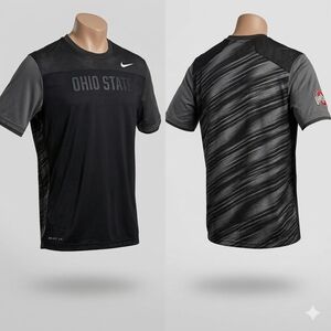 Nike Men's Black and Gray Ohio State Tee